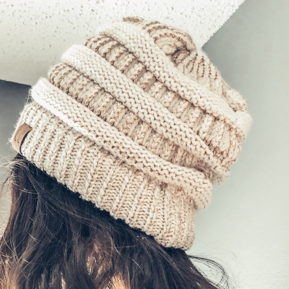 Cream beanie